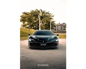 Zacoe Carbon Fiber 3pc Front Lip Set Ferrari SF90 Stradale 2020-2024