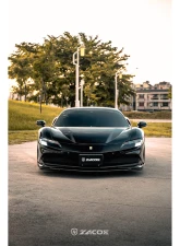 Zacoe Carbon Fiber 3pc Front Lip Set Ferrari SF90 Stradale 2020-2024                                     - FR-SF90-FL-01 - Image 4