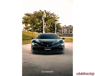 Zacoe Carbon Fiber 3pc Front Lip Set Ferrari SF90 Stradale 2020-2024 - FR-SF90-FL-01