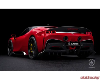 Zacoe Carbon Fiber 2pc Trunk Spoiler Ferrari SF90 Stradale 2020-2024 - FR-SF90-RW-01