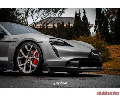 Zacoe Carbon Fiber 2pc Front Lip Set Porsche Taycan | 4S 2020+ - PH-TAC-FL-01