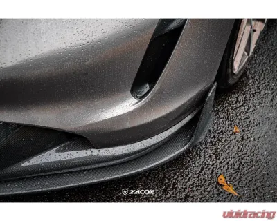 Zacoe Carbon Fiber 2pc Front Lip Set Porsche Taycan | 4S 2020+ - PH-TAC-FL-01