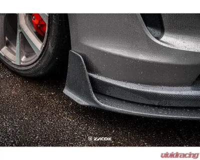 Zacoe Carbon Fiber 2pc Front Lip Set Porsche Taycan | 4S 2020+ - PH-TAC-FL-01