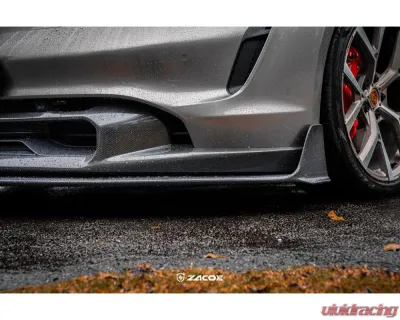 Zacoe Carbon Fiber 2pc Front Lip Set Porsche Taycan | 4S 2020+ - PH-TAC-FL-01