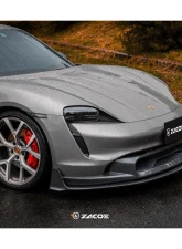 Zacoe Carbon Fiber 2pc Front Lip Set Porsche Taycan | 4S 2020+                                     - PH-TAC-FL-01 - Image 11