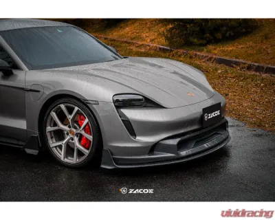 Zacoe Carbon Fiber 2pc Front Lip Set Porsche Taycan | 4S 2020+ - PH-TAC-FL-01