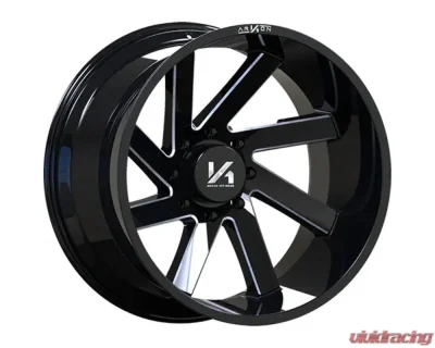 Arkon Off-Road Lincoln Wheel 20x12 8x6.5 -51 Left Directional Gloss Black w/ Milled Edges - K10120208245L