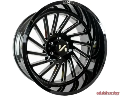 Arkon Off-Road Caesar Wheel 22x12 6x5.5 -51 Left Directional Gloss Black w/ Milled Edges - K14122208345L