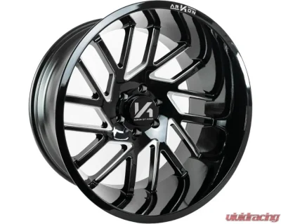 Arkon Off-Road Mandela Wheel 22x12 8x6.5 -51 Left Directional Gloss Black w/ Milled Edges - K15122208245L