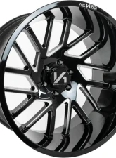 Arkon Off-Road Mandela Wheel 22x12 8x6.5 -51 Right Directional Gloss Black w/ Milled Edges                                     - K15122208245R - Image 7