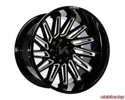 Arkon Off-Road Armstrong Wheel 24x14 6x5.5 -81 Left Directional Gloss Black Milled Edges - K18124408343L