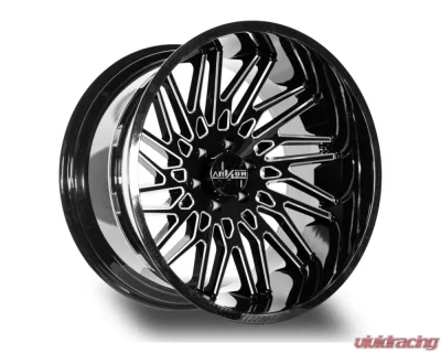 Arkon Off-Road Apollo Wheel 24x14 8x165.1 -81mm Gloss Black w/ Milled Spoke Edges - K19124408243