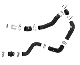 aFe Power Black BladeRunner Aluminum Hot and Cold Charge Pipe Kit GM Diesel Trucks V8-6.6L (td) L5P 2020-2021