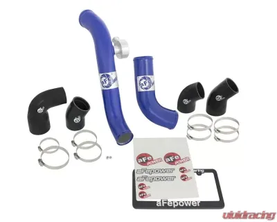 aFe Power Bladerunner Aluminum Hot and Cold Charge Pipe Kit (Blue) Ford Mustang EcoBoost L4 2.3L 2015-2022 - 46-20254-L