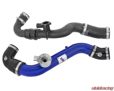 aFe Power Bladerunner Aluminum Hot and Cold Charge Pipe Kit (Blue) Ford Mustang EcoBoost L4 2.3L 2015-2022 - 46-20254-L
