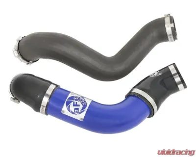 aFe Power Bladerunner Aluminum Hot and Cold Charge Pipe Kit (Blue) Ford Mustang EcoBoost L4 2.3L 2015-2022 - 46-20254-L
