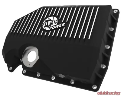 aFe Power Pro Series Black Engine Oil Pan w/ Machined Fins (w/ Oil Level Sensor) Audi | Volkswagen 2005-2021 - 46-71210B