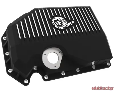 aFe Power Pro Series Black Engine Oil Pan w/ Machined Fins (w/ Oil Level Sensor) Audi | Volkswagen 2005-2021 - 46-71210B