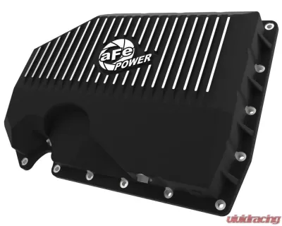 aFe Power Pro Series Black Engine Oil Pan w/ Machined Fins (w/out Oil Level Sensor) Audi | Volkswagen 2005-2021 - 46-71240B