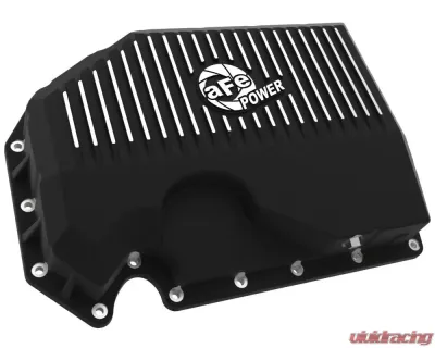 aFe Power Pro Series Black Engine Oil Pan w/ Machined Fins (w/out Oil Level Sensor) Audi | Volkswagen 2005-2021 - 46-71240B