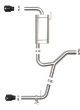 aFe Power Mach Force-XP 3" - 2.5" 304 Stainless Axle-Back Exhaust System w/ Black Tips BMW F48 X1 B48 L4 2.0L 2015-2021                                     - 49-36349-B - Image 2