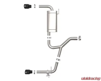 aFe Power Mach Force-XP 3" - 2.5" 304 Stainless Axle-Back Exhaust System w/ Black Tips BMW F48 X1 B48 L4 2.0L 2015-2021 - 49-36349-B