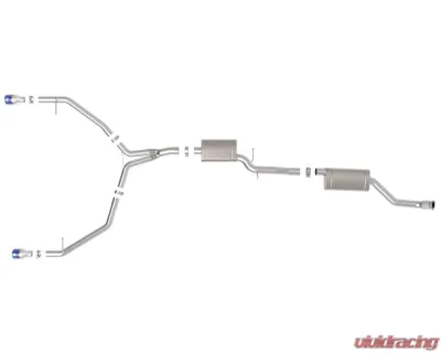 aFe Power Mach Force XP 3" - 2.5" 304 Stainless Catback Exhaust System w/ Blue Flame Tips Audi A4 Allroad L4 2.0L 2013-2016 - 49-36438-L