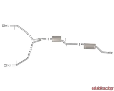aFe Power Mach Force XP 3" - 2.5" 304 Stainless Catback Exhaust System w/ Polished Tips Audi A4 Allroad L4 2.0L 2013-2016 - 49-36438-P