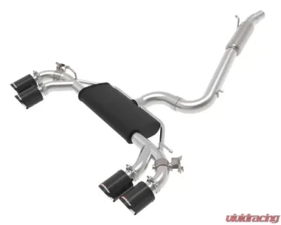 aFe Power Mach Force- 3 - 2.5" 304 Stainless Steel Catback Exhaust System w/Carbon Fiber Tips Volkswagen Golf R (MKVII) L4-2.0L (t) 2015-2019 - 49-36430-C