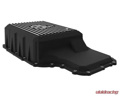 aFe Power Pro Series Black with Machined Fins Transmission Pan Ford Trucks 10R140 Transmission 2020-2022 - 46-71220B