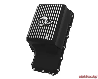 aFe Power Pro Series Black with Machined Fins Transmission Pan Ford Trucks 10R140 Transmission 2020-2022 - 46-71220B