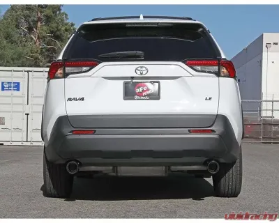 Takeda 2-1/4" to 2-1/2" 304 Stainless Steel Catback Exhaust System with Black Tip Toyota RAV4 L4-2.5L 2019-2024 - 49-36053-B