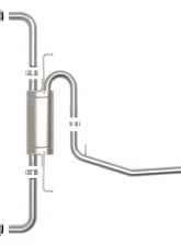 Takeda 2-1/4" to 2-1/2" 304 Stainless Steel Catback Exhaust System with Black Tip Toyota RAV4 L4-2.5L 2019-2024                                     - 49-36053-B - Image 5