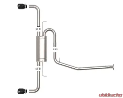 Takeda 2-1/4" to 2-1/2" 304 Stainless Steel Catback Exhaust System with Black Tip Toyota RAV4 L4-2.5L 2019-2024 - 49-36053-B
