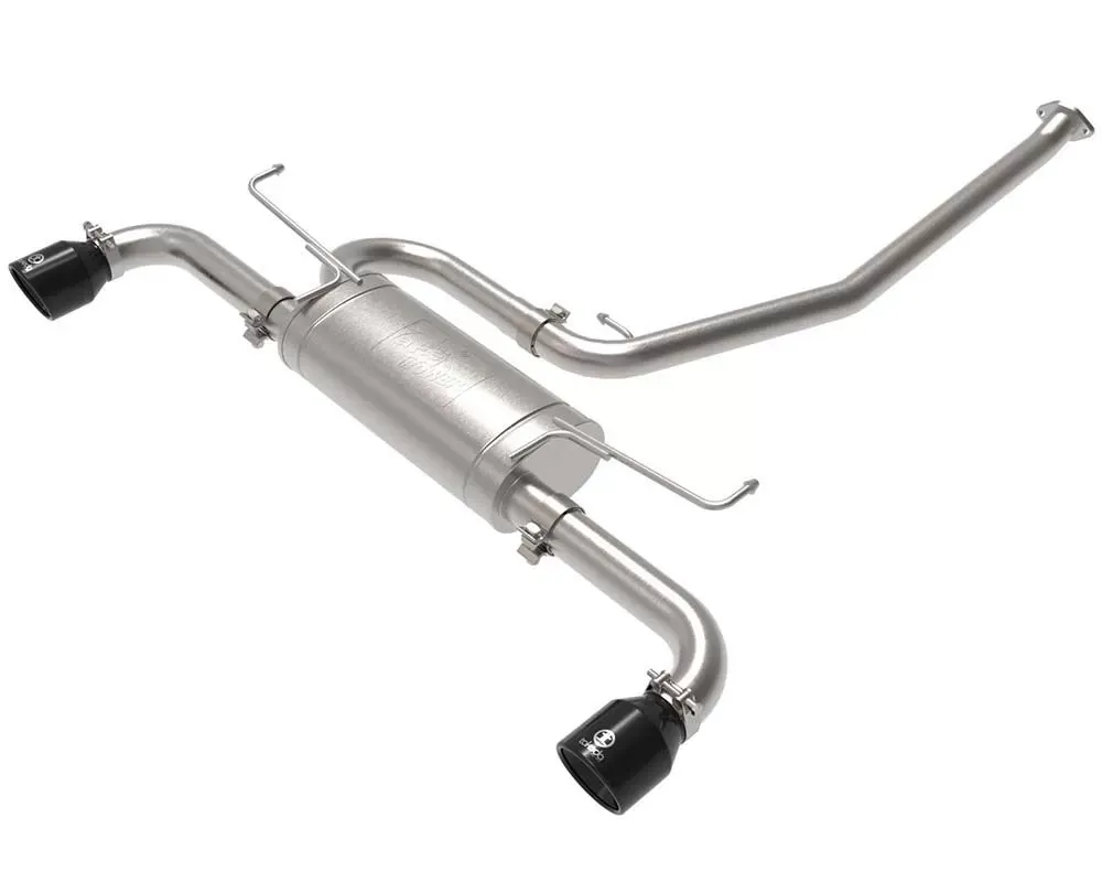 Takeda 2-1/4" to 2-1/2" 304 Stainless Steel Catback Exhaust System with Black Tip Toyota RAV4 L4-2.5L 2019-2024 - 49-36053-B