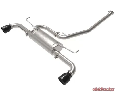 Takeda 2-1/4" to 2-1/2" 304 Stainless Steel Catback Exhaust System with Black Tip Toyota RAV4 L4-2.5L 2019-2024 - 49-36053-B