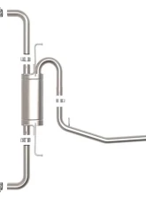 Takeda 2-1/4" to 2-1/2" 304 Stainless Steel Catback Exhaust System with Polished Tip Toyota RAV4 L4-2.5L 2019-2024                                     - 49-36053-P - Image 4