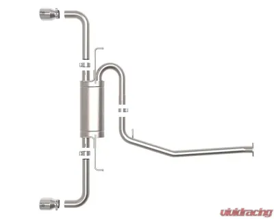 Takeda 2-1/4" to 2-1/2" 304 Stainless Steel Catback Exhaust System with Polished Tip Toyota RAV4 L4-2.5L 2019-2024 - 49-36053-P