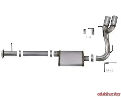 aFe Power Rebel Series 3 inch 409 Stainless Steel Catback Exhaust System w/ Polished Tips GM Colorado | Canyon V6 3.6L 2017-2020 - 49-44096-P