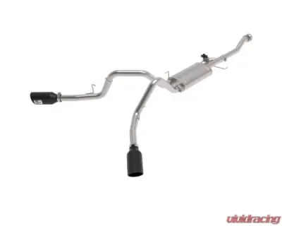 aFe Power Gemini XV 3" 304 Stainless Steel Catback Exhaust System with Cut-Out Black Tips Ford F-150 V6-2.7L tt | 3.5L tt | V8-5.0L 2021-2024 - 49-33129-B