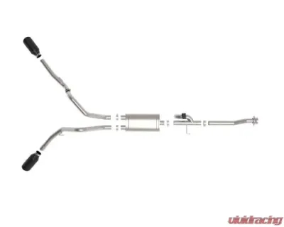 aFe Power Gemini XV 3" 304 Stainless Steel Catback Exhaust System with Cut-Out Black Tips Ford F-150 V6-2.7L tt | 3.5L tt | V8-5.0L 2021-2024 - 49-33129-B