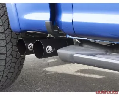 aFe Power Rebel Series 3" to 2-1/2" Stainless Steel Catback Exhaust System with Black Tip Ford F-150 V6-2.7L tt | 3.5L tt | V8-5.0L 2021-2024 - 49-43128-B