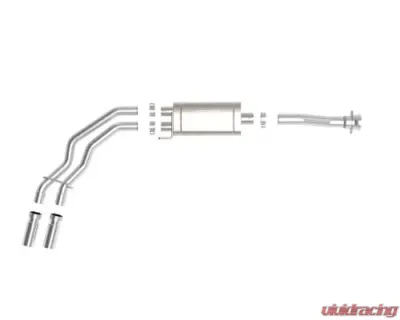 aFe Power Rebel Series 3" to 2-1/2" Stainless Steel Catback Exhaust System with Polished Tip Ford F-150 V6-2.7L tt | 3.5L tt | V8-5.0L 2021-2024 - 49-43128-P