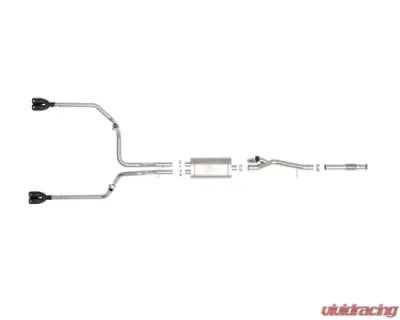 aFe Power Gemini XV 3" to Dual 2-1/2" 304 Stainless Steel Catback Exhaust System with Cut-Out Black Tips GM Silverado | Sierra 1500 V8-5.3L 2019-2024 - 49-34139-B