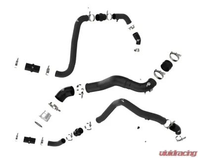 aFe Power Bladerunner 3" Aluminum Hot and Cold Charge Pipe Kit Black Ford F-150 | Raptor 2021-2025 - 46-20514-B