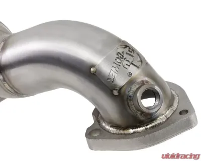 aFe Power Twisted Steel Down Pipe 2-1/2in 304 Stainless Steel w/ Cat MINI Cooper S (R56) L4 1.6L (t) 2009-2013 - 48-36318-1HC