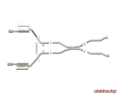 aFe Power Mach Force-XP 2-1/2" 304 Stainless Steel Catback Exhaust with Polished Tip Dodge Durango V6-3.6L | V8-5.7L 2011-2024 - 49-32086-P