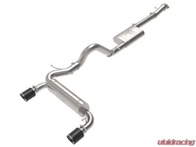 aFe Power Vulcan Series 3" to 2-1/2" 304 Stainless Steel Catback Exhaust System with Carbon Fiber Tips Ford Bronco L4-2.3L t | V6-2.7L tt 2021-2024 - 49-33138-C