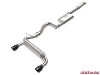 aFe Power Vulcan Series 3" to 2-1/2" 304 Stainless Steel Catback Exhaust System with Black Tips Ford Bronco L4-2.3L t | V6-2.7L tt 2021-2024 - 49-33138-B