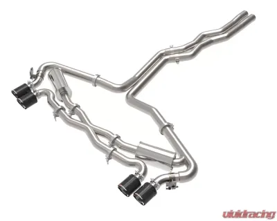 aFe Power Mach Force-XP 3" to 2-1/2" 304 Stainless Steel Catback Exhaust with Carbon Fiber Tip Audi RS6 Avant V8-4.0L tt 2021-2025 - 49-36448-C